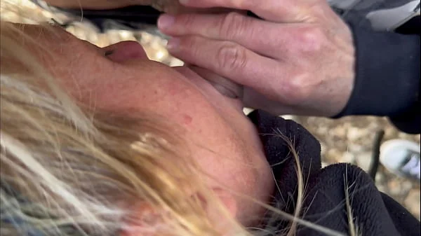 AMATEUR COUPLE - BLOWJOB WITH CUM IN MOUTH ON THE MOUNTAIN